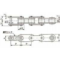 椿本チエイン (株)椿本チエイン ニードルブシュチェーン(ステンレス仕様) RF2050RーNBSSー2LA2ーL 1セット(3L)（直送品）
