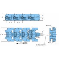 椿本チエイン (株)椿本チエイン プラトップチェーン TPUSR550形 TPUSR550ーTーLFBーL 1セット(2L)（直送品）
