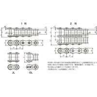 椿本チエイン (株)椿本チエイン BSラムダチェーン(ISO606規格品・Bシリーズ) RS12BーLMー2ーRPーL 1セット(3L)（直送品）