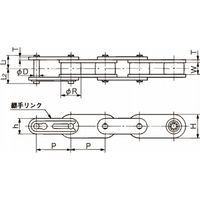 椿本チエイン (株)椿本チエイン ニードルブシュチェーン(普通仕様) RF2080RーNBー4LK2ーL 1セット(3L)（直送品）