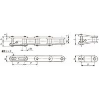 椿本チエイン (株)椿本チエイン バイピッチチェーン RF2080Sー3LGNK1ーL 1セット(3L)（直送品）