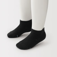 無印良品 キッズ 足なり直角 さらっと綿 スニーカーイン（３足組） １５～１９ｃｍ 黒 良品計画