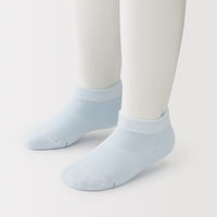 無印良品 キッズ 足なり直角 さらっと綿 スニーカーイン（３足組） １９～２３ｃｍ ライトブルー・ブルー・ダークネイビー 良品計画