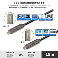 Vodaview 光ファイバーUSB-C 15m 10Gbps PD60W 8K60Hz VV-UCUC150-8UHG2 1本（直送品）
