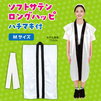 アーテック ソフトサテン ロングハッピ 白 M(ハチマキ付) 19798 1セット(1包×2)（直送品）