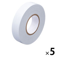 アスクル 「現場のチカラ」電気絶縁用 ビニールテープ 白  幅19mm×長さ20m 5巻 オリジナル