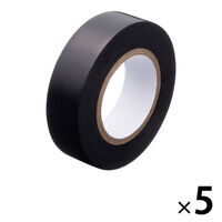 アスクル 「現場のチカラ」電気絶縁用 ビニールテープ 黒 幅19mm×長さ10m 5巻 オリジナル