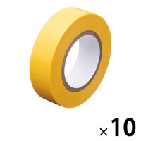 アスクル 「現場のチカラ」電気絶縁用 ビニールテープ 黄 幅19mm×長さ10m 10巻 オリジナル