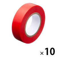 アスクル 「現場のチカラ」電気絶縁用 ビニールテープ 赤 幅19mm×長さ10m 10巻 オリジナル
