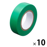 アスクル 「現場のチカラ」電気絶縁用 ビニールテープ 緑 幅19mm×長さ10m 10巻 オリジナル