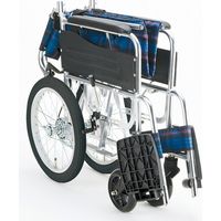マキテック アルミ製ノーパンク車椅子 介助式 ネイビーチェック a25466 1個
