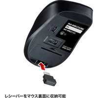 サンワサプライ 静音ワイヤレスType-CブルーLEDマウス(5ボタン・ブラック) MA-WBLC153BK 1個