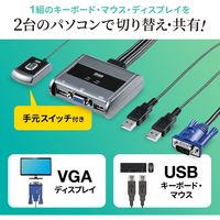 サンワサプライ パソコン切替器(エミュレーション非搭載・手元スイッチ付き) SW-KVM2UUSN2 1個