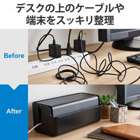 エレコム 多機能ケーブル収納ボックス/スタンド付/大/ブラック EKC-BOX004BK 1個