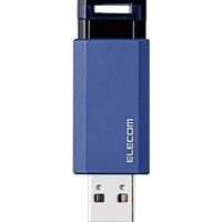USBメモリ 128GB ノック式 USB3.1(Gen1)対応 ブルー MF-PKU3128GBU エレコム 1個（直送品）