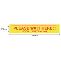 【アウトレット】積水マテリアルソリューションズ ソーシャルディスタンステープ 50mm×25m「PLEASE WAIT HERE」【終売品】