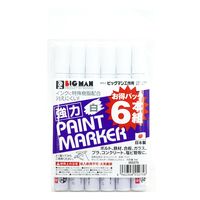 ビッグマン 強力ペイントマーカー6本組中字白 TSB-60 1セット(6本)