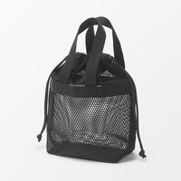 無印良品 立体メッシュ持ち手付き巾着 黒 Ｓ 約２３×８×２３ｃｍ 良品計画