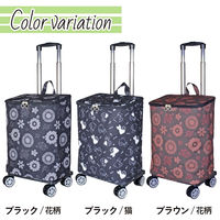 スワン SAXON cue 2way ショッピングキャリーバッグ 5245 黒/花 1個（直送品）