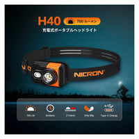NICRON H40 ミニアルミヘッドランプ 700LM 1個（直送品）