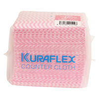 カウンタークロス コンパクト 薄手 約25cm×25cm レーヨン・ポリエステル ピンク（1パック（75枚入）×5）オザックス
