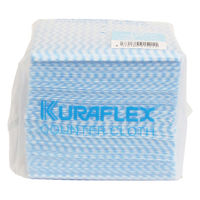 カウンタークロス コンパクト 薄手 約25cm×25cm レーヨン・ポリエステル ブルー（1パック（75枚入）×5）オザックス