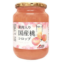 果肉入り国産桃シロップ 960g 1セット（1本×3） 果肉入りドリンクの素 フードインパクト