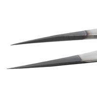 アイデアルテック 先端超極細 ESDステンレスピンセット 直鋭型 耐酸・耐磁 ダイヤモンドコーティング 先端幅0.15mm 全長120mm（直送品）