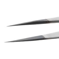 アイデアルテック 先端極細 ESDステンレスピンセット 直鋭型 耐酸・耐磁 ダイヤモンドコーティング 先端幅0.18mm 全長120mm 3（直送品）