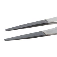 アイデアルテック 先端極細 ESDステンレスピンセット 直細型 耐酸・耐磁 ダイヤモンドコーティング 先端幅0.19mm 全長120mm 2（直送品）