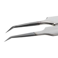 アイデアルテック 先端超極細 ESDステンレスピンセット 曲鋭型 耐酸・耐磁 ダイヤモンドコーティング 先端幅0.10mm 全長110mm（直送品）