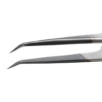 アイデアルテック 先端超極細 ESDステンレスピンセット 曲鋭型 耐酸・耐磁 ダイヤモンドコーティング 先端幅0.15mm 全長115mm（直送品）