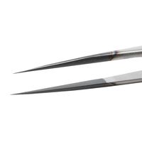 アイデアルテック 先端超極細 ESDステンレスピンセット 直鋭型 耐酸・耐磁 ダイヤモンドコーティング 先端幅0.15mm 全長140mm（直送品）