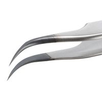 アイデアルテック 先端超極細 ESDステンレスピンセット 曲鋭型 耐酸・耐磁 ダイヤモンドコーティング 先端幅0.10mm 全長120mm（直送品）