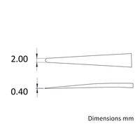 アイデアルテック ピンセット(2ACPR/2AXCPR)用替チップ 直細型 先端幅2.0mm 全長40mm A2ACP 1組（直送品）