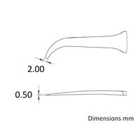 アイデアルテック ピンセット(2ABCPR.SA.1.IT)用替チップ 曲細型 先端幅2.0mm 全長40mm A2ABCP 1組（直送品）