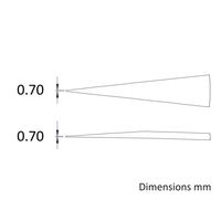 IDEAL-TEK アイデアルテック ピンセット(3CPR/3XCPR)用替チップ 直鋭型 先端幅0.7mm 全長40mm A3CP 1組（直送品）