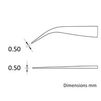 アイデアルテック ピンセット(7CPR.SA.1.IT)用替チップ 曲鋭型 先端幅0.50mm 全長40mm A7CP 1組（直送品）