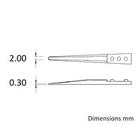 アイデアルテック ピンセット(2AMZ.SA.0.IT)用替チップ 直細型 先端幅2.0mm 全長50.0mm A2AMZ 1組（直送品）