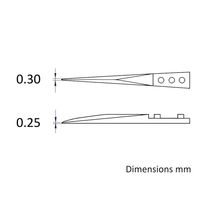 アイデアルテック ピンセット(72MZ.SA.0.IT)用替チップ 直鋭型 先端幅0.30mm 全長45.0mm A72MZ 1組（直送品）