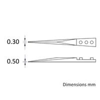 アイデアルテック ピンセット(73MZ.SA.0.IT)用替チップ 直鋭型 先端幅0.30mm 全長50.0mm A73MZ 1組（直送品）