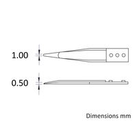 アイデアルテック ピンセット(74MZ.SA.0.IT)用替チップ 直鋭型 先端幅1.00mm 全長55.0mm A74MZ 1組（直送品）