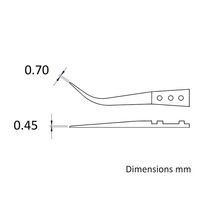 アイデアルテック ピンセット(7MZ.SA.0.IT)用替チップ 曲鋭型 先端幅0.70mm 全長45.0mm A7MZ 1組（直送品）