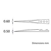 アイデアルテック ピンセット(73ZJ.SA.0.IT)用替チップ 直鋭型 先端幅0.60mm 全長50.0mm A73ZJ 1組（直送品）