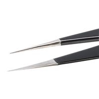 アイデアルテック 極細ESDステンレスピンセット エポキシコーティングタイプ 直鋭型 先端幅0.30mm 全長125mm 3.SA.NE.6（直送品）