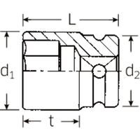 スタビレー STAHLWILLE 1/2DRインパクトソケットロング 21mm 2309ー21 1個（直送品）