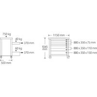 スタビレー STAHLWILLE 7段ワークベンチ ロールペーパーホルダー付 キ 木製天板 ウッドトップ 耐荷重750kg WB625 1台（直送品）