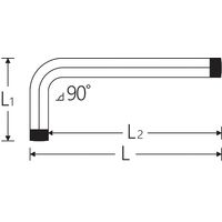 スタビレー STAHLWILLE インチサイズ L型 ロング六角棒レンチ ボール付 3/8 10767Aー3/8 1個（直送品）
