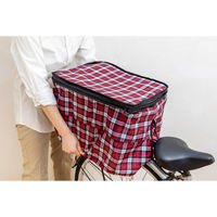 清水産業株式会社 伸縮式はっ水自転車後カゴカバー チェックワイン 20247 1個（直送品）