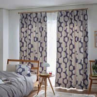 SUMINOE MOOMIN カーテン ベリーガーデン A1046 幅1000×丈2000mm ダークブルー 1枚（直送品）